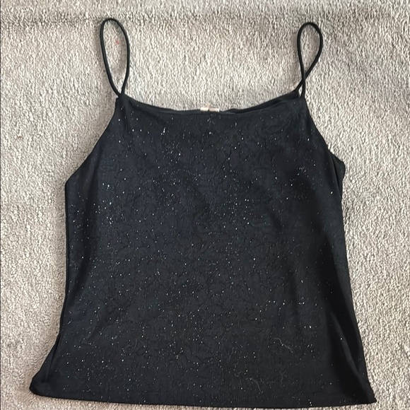 90’s Sparkly Black Squareneck Top - Picture 4 of 4